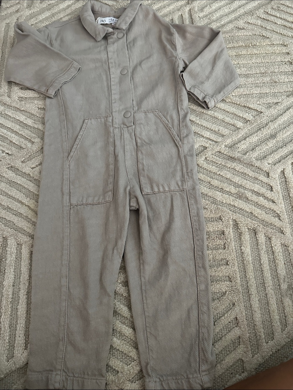 Zara Neutral Beige Kids One-Piece Bodysuit
